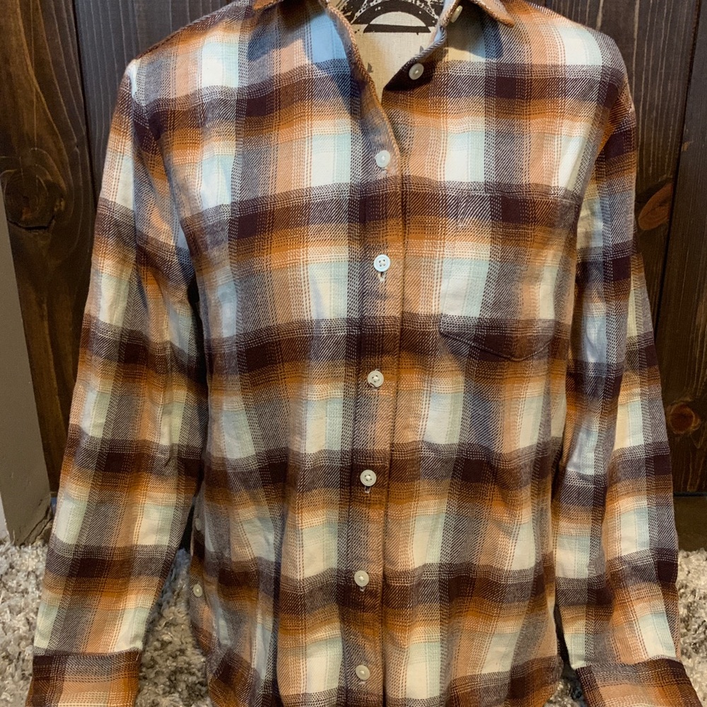 NWT Madewell Boyfriend Side Button Flannel Small